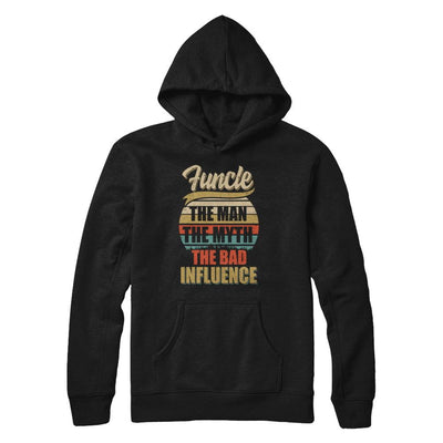 Vintage Funcle The Man The Myth The Bad Influence-T-Shirt & Hoodie-Pullover Hoodie-Black