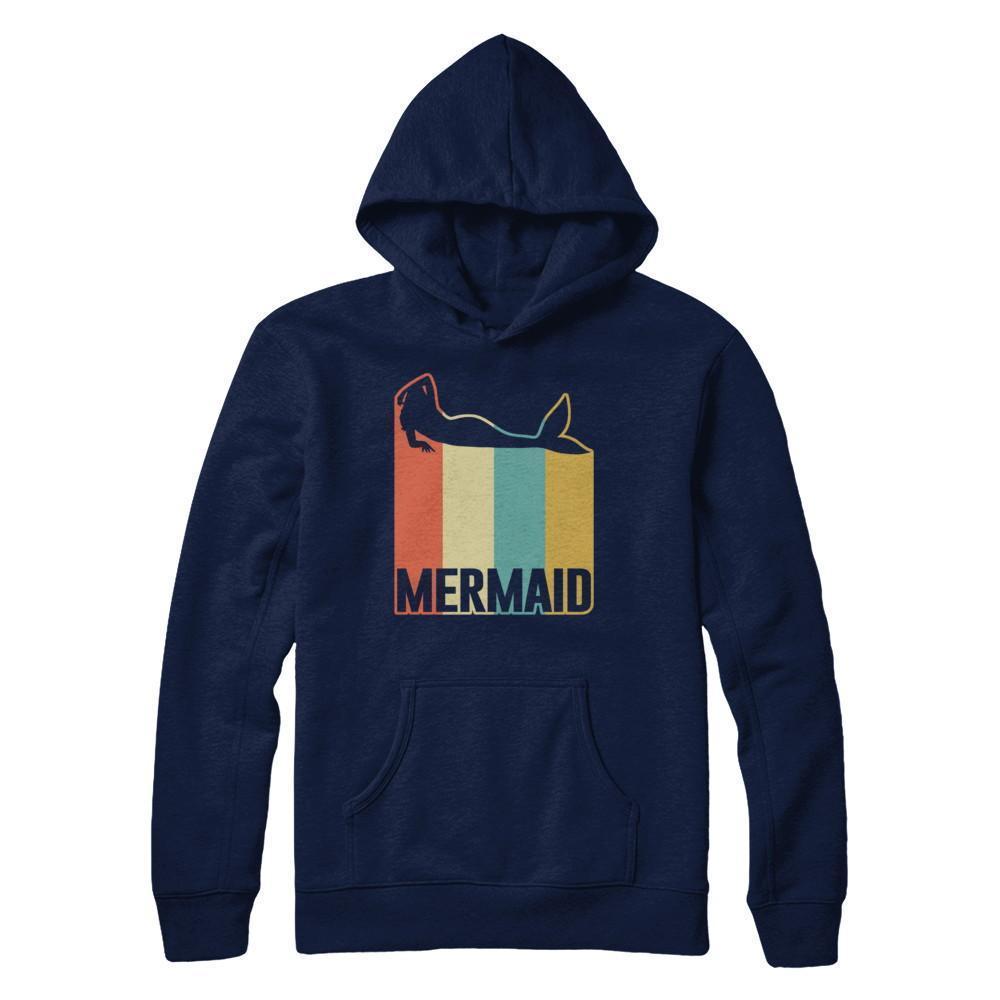 Classic Vintage Retro Style Mermaid-T-Shirt & Hoodie-Pullover Hoodie-Navy
