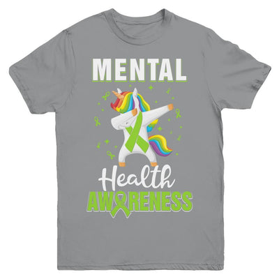 Inspirational Mental Health Awareness Unicorn Support Youth-Youth Shirt-Youth T-Shirt-Sport Grey