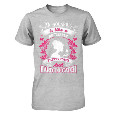 An Aquarius Is Like A Butterfly Pretty To See And Hard To Catch-T-Shirt & Hoodie-Premium T-Shirt-Heather Gray