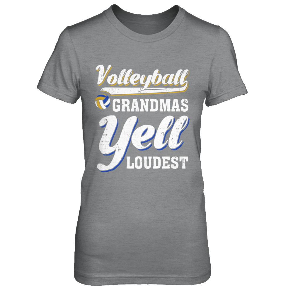 Volleyball Grandmas Yell Loudest-T-Shirt & Hoodie-Women's T-Shirt-Sport Grey