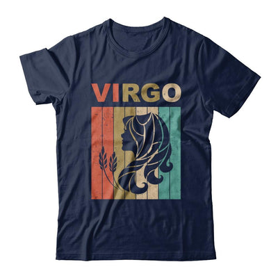 Vintage Virgo Zodiac August September Birthday Gift-T-Shirt & Hoodie-Classic T-Shirt-Navy