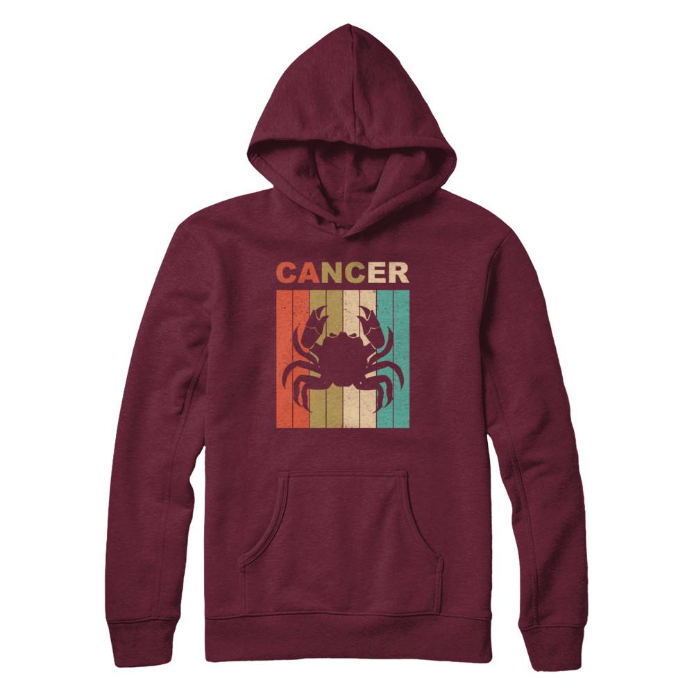 Vintage Cancer Zodiac June July Birthday Gift-T-Shirt & Hoodie-Pullover Hoodie-Maroon
