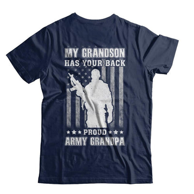 My Grandson Has Your Back Proud Proud Army Grandpa-T-Shirt & Hoodie-Classic T-Shirt-Navy