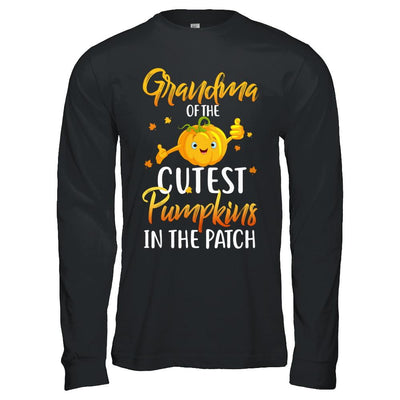 Halloween Grandma Of Cutest Pumpkins In The Patch-T-Shirt & Hoodie-Long Sleeve T-Shirt-Black