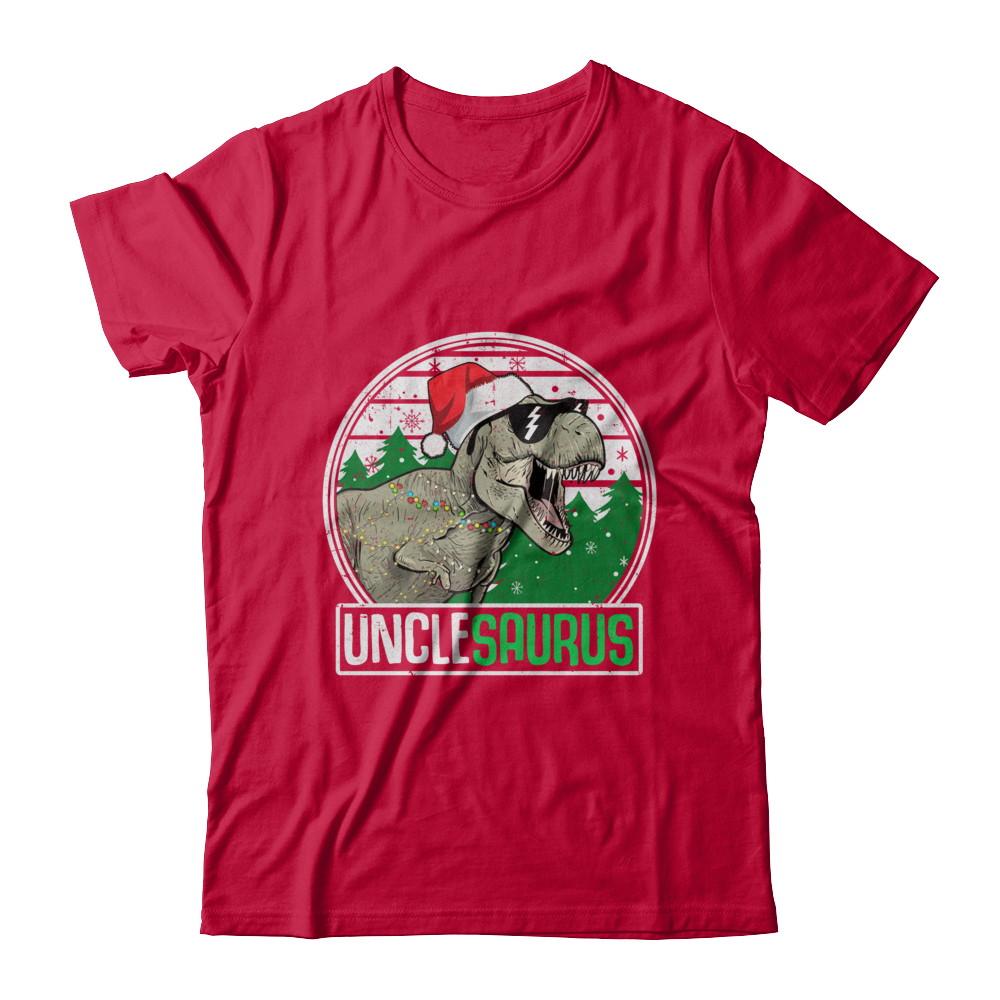 Unclesaurus Uncle Dinosaur T-Rex Family Christmas-T-Shirt & Sweatshirt-Classic T-Shirt-Red