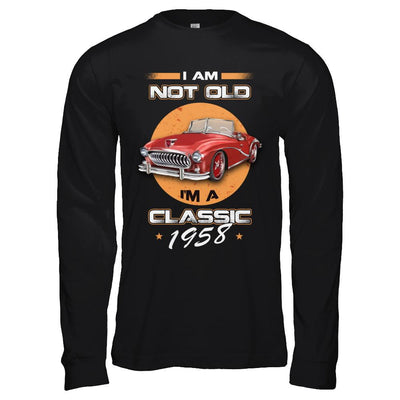 I'm Not Old I'm A Classic 1958 Car-T-Shirt & Hoodie-Long Sleeve T-Shirt-Black