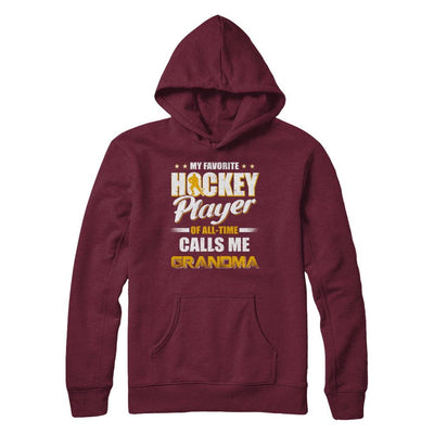 My Favorite Hockey Player Calls Me Grandma Hockey-T-Shirt & Hoodie-Pullover Hoodie-Maroon