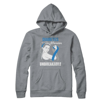 Diabetes Warrior Unbreakable Diabetes Awareness-T-Shirt & Hoodie-Pullover Hoodie-Light Steel