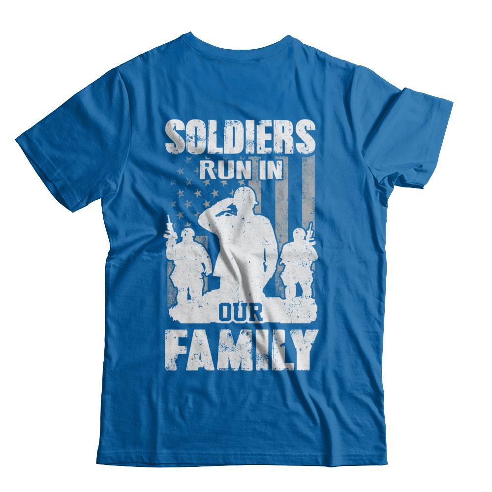 Soldiers Run In Our Family Veteran Dad Son-T-Shirt & Hoodie-Classic T-Shirt-Royal