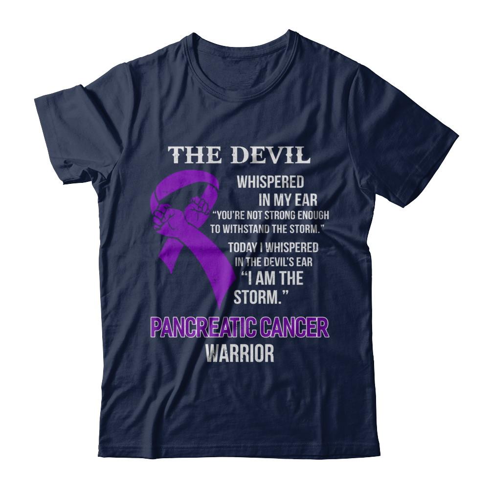 I Am The Storm Support Pancreatic Cancer Warrior Gift-T-Shirt & Hoodie-Classic T-Shirt-Navy