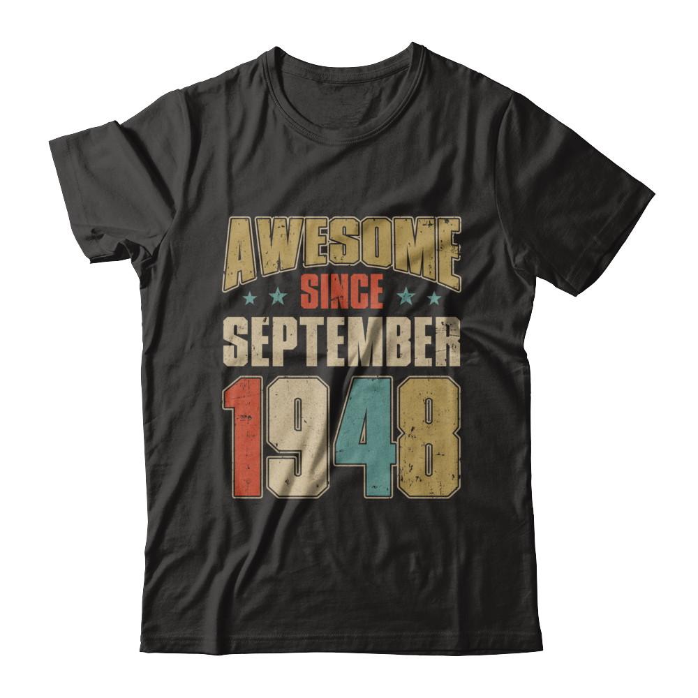 Vintage Retro Awesome Since September 1948 74th Birthday