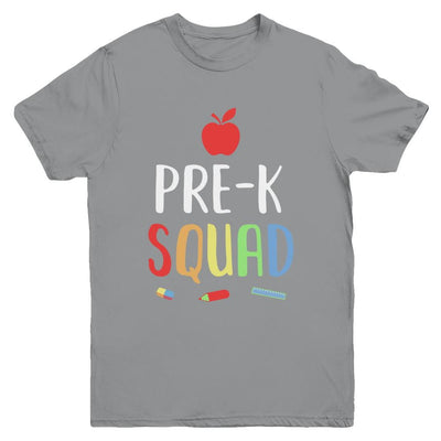 Pre-K Preschool Squad Back To School Teacher Gift Youth-Youth Shirt-Youth T-Shirt-Sport Grey