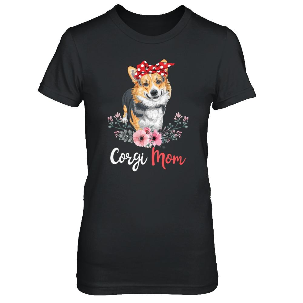Corgi Mom Gift For Women Dog Lover-T-Shirt & Hoodie-Women's T-Shirt-Black