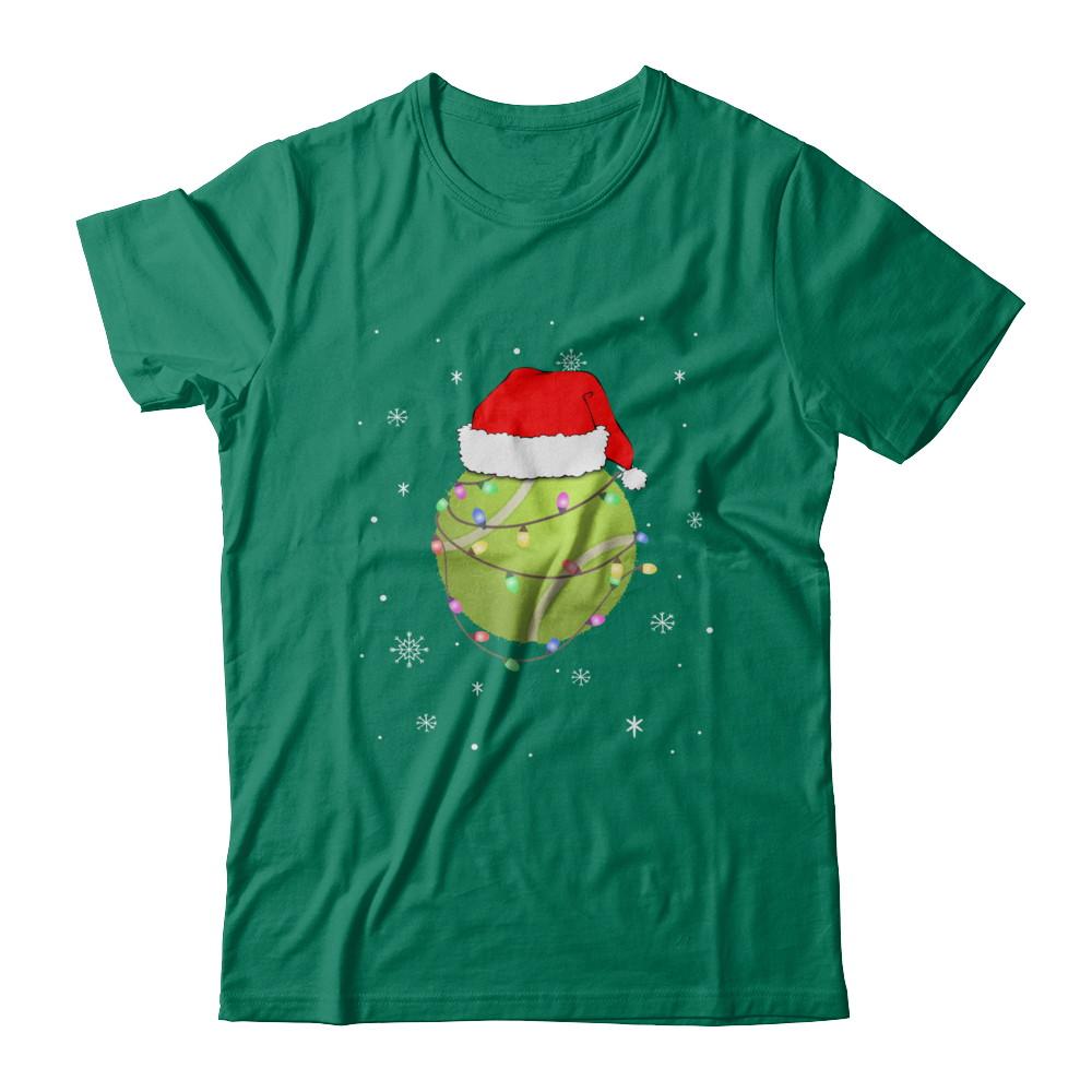 Santa Hat Tennis Christmas Gifts-T-Shirt & Sweatshirt-Classic T-Shirt-Kelly Green
