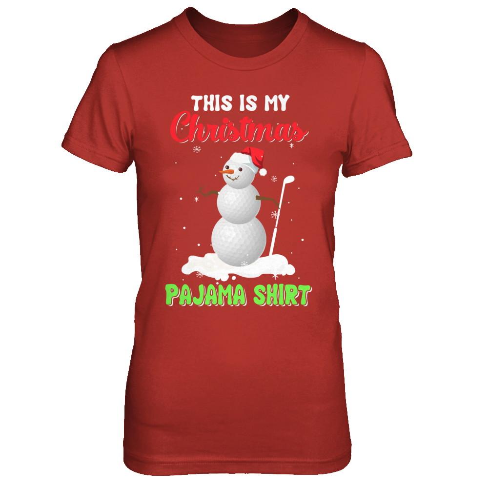This Is My Christmas Pajama Xmas Snowman Golf-T-Shirt & Sweatshirt-Women's T-Shirt-Red
