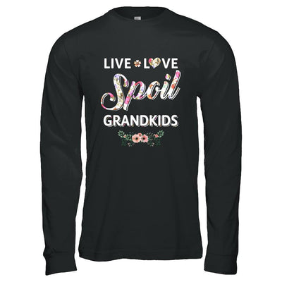 Funny Grandma Live Love Spoil Grandkids Mothers Day-T-Shirt & Hoodie-Long Sleeve T-Shirt-Black