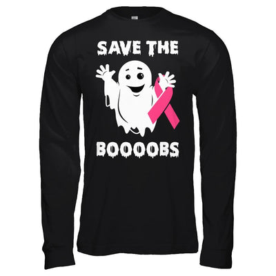 Halloween Save The Boobs Breast Cancer Awareness-T-Shirt & Hoodie-Long Sleeve T-Shirt-Black