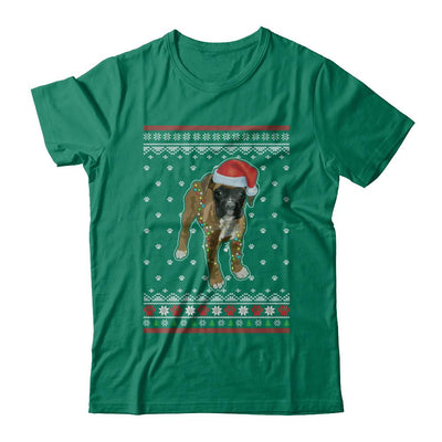 Boxer Christmas Ugly Sweater Lights Dog Xmas Gift-T-Shirt & Sweatshirt-Classic T-Shirt-Kelly Green