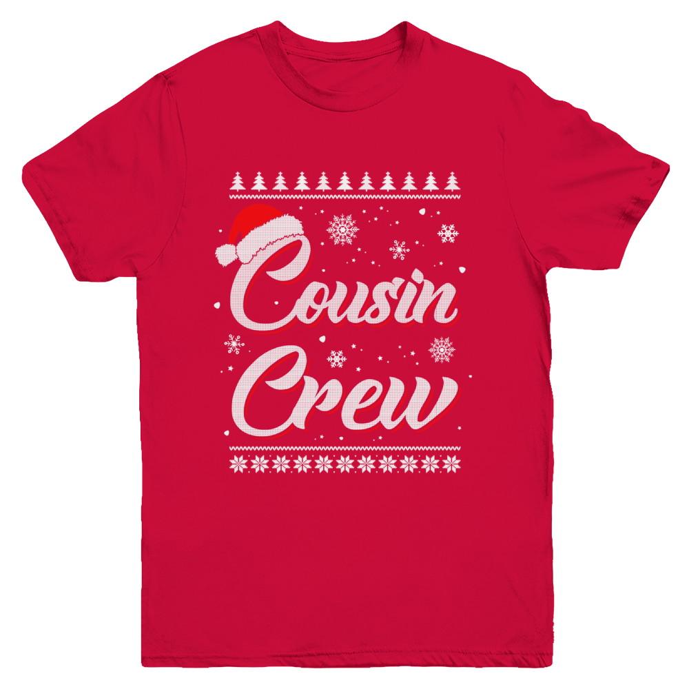 Matching Family Christmas Cousin Crew Ugly Sweater Youth-Youth Shirt-Youth T-Shirt-Red