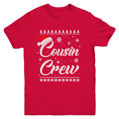 Matching Family Christmas Cousin Crew Ugly Sweater Youth-Youth Shirt-Youth T-Shirt-Red