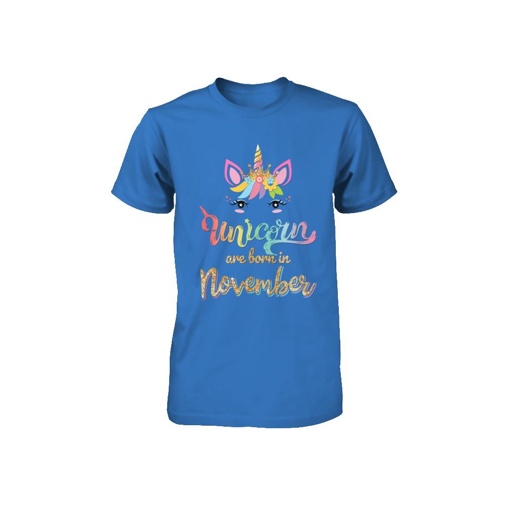 Cute Unicorns Are Born In November Birthday Gift Youth-Youth Shirt-
