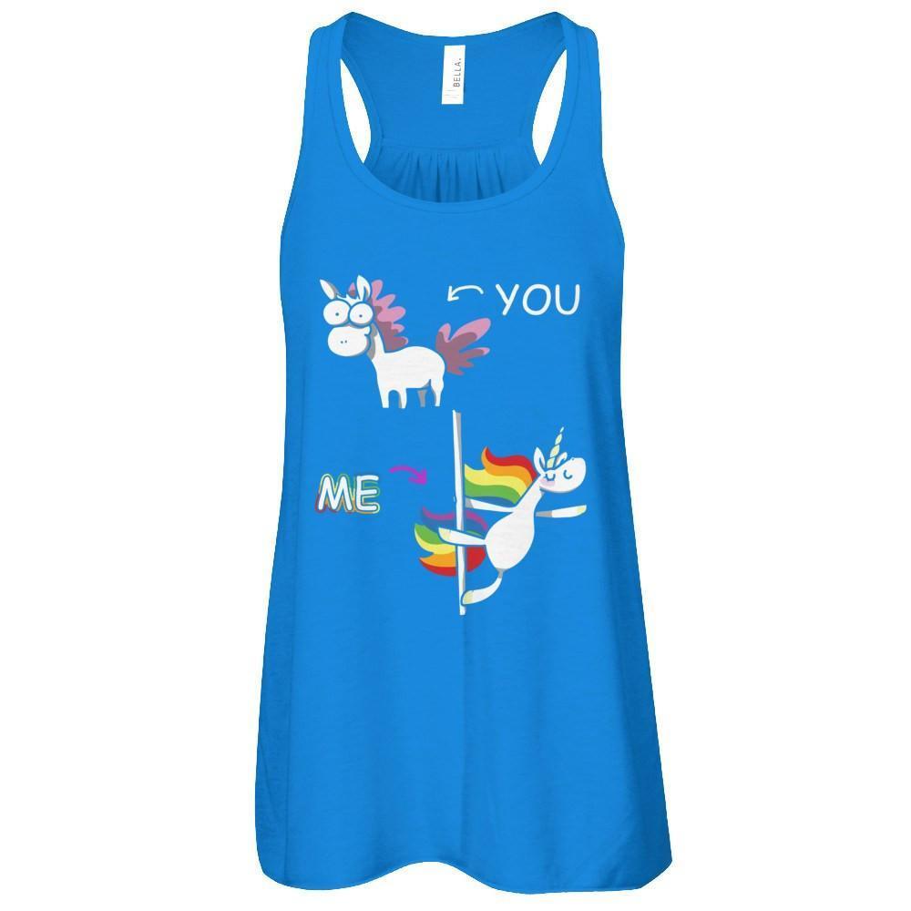 Cute Unicorn You Me-T-Shirt & Tank Top-Women's Flowy Racerback Tank-True Royal