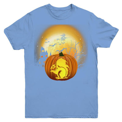 Pumpkin Squirrel Halloween Human Costume Youth-Youth Shirt-Youth T-Shirt-Carolina Blue
