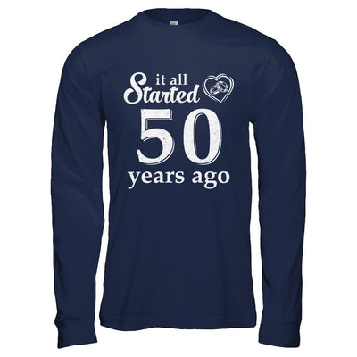 50Th Wedding Anniversary Married Couples 1971 Husband Wife-T-Shirt & Hoodie-Long Sleeve T-Shirt-Navy