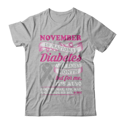 November Is National Diabetes Awareness Month-T-Shirt & Hoodie-Premium T-Shirt-Heather Gray