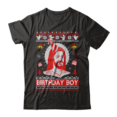 Jesus Birthday Boy Ugly Christmas Sweater-T-Shirt & Sweatshirt-Premium T-Shirt-Black