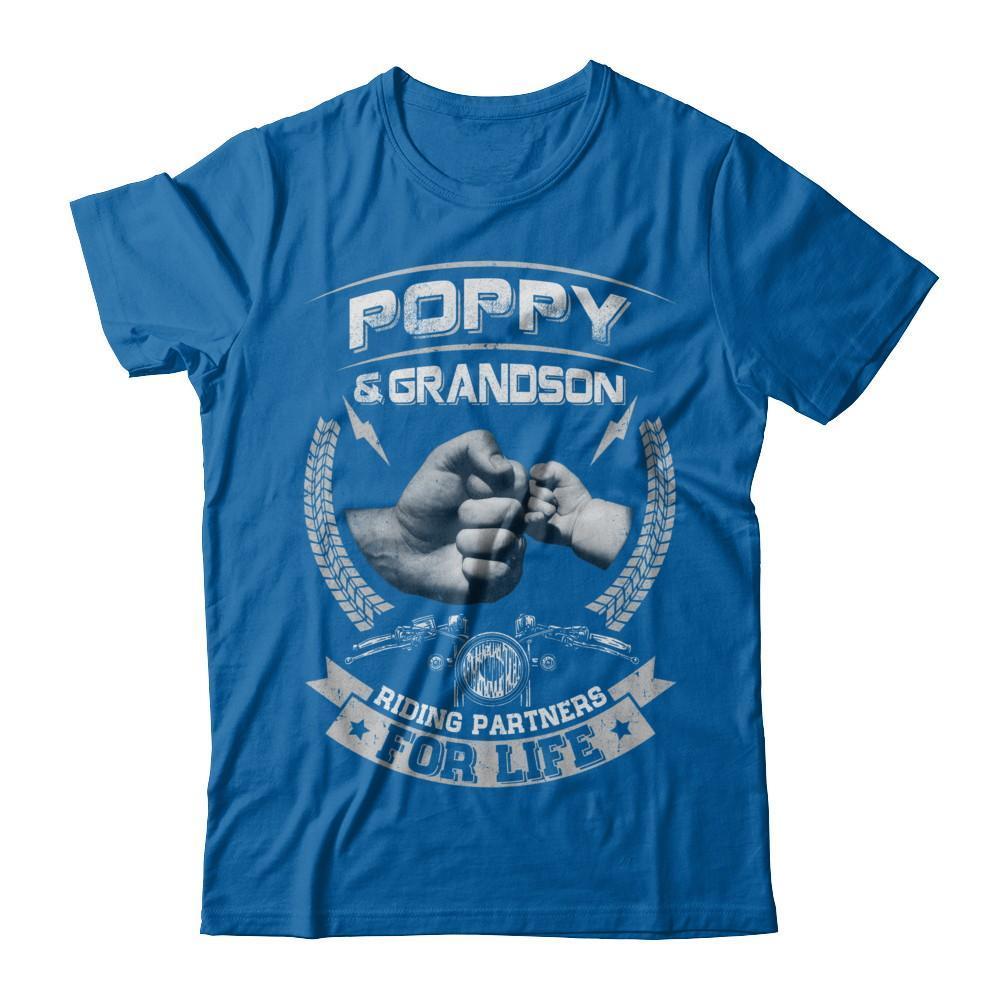 Motocross Poppy And Grandson Riding Partners For Life-T-Shirt & Hoodie-Classic T-Shirt-Royal