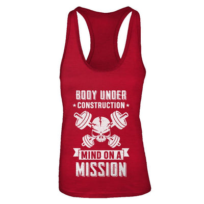 Body Under Construction Mind On A Mission Weight Lifting-T-Shirt & Tank Top-Women's Ideal Racerback Tank-Red