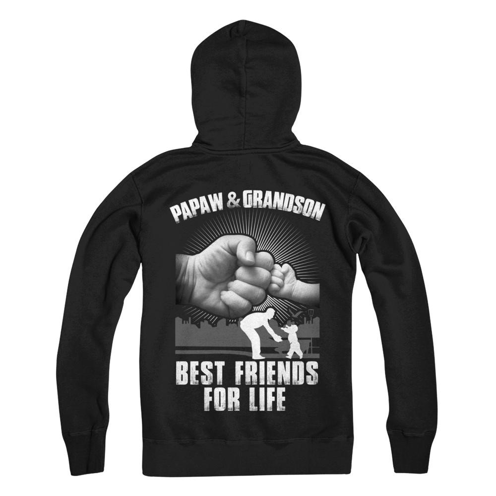 Papaw And Grandson Best Friends For Life-T-Shirt & Hoodie-Pullover Hoodie-Black