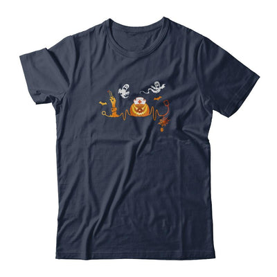 Funny Nurse Nursing Stethoscope Pumpkin Halloween-T-Shirt & Tank Top-Classic T-Shirt-Navy