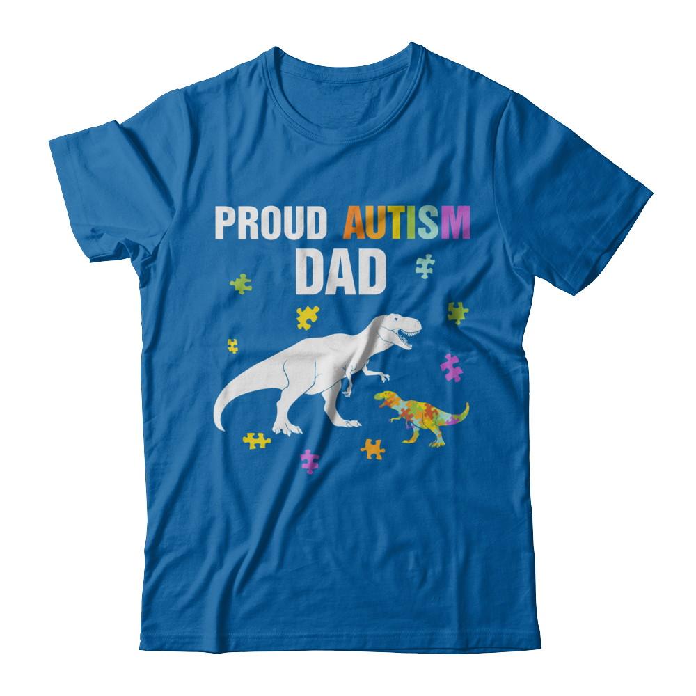 Proud Autism Dad T-Rex Dinosaur Autism Awareness-T-Shirt & Hoodie-