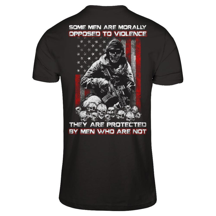 Veteran Men Opposed To Violence They Are Protected By Men Who Are Not-T-Shirt & Hoodie-Classic T-Shirt-Black