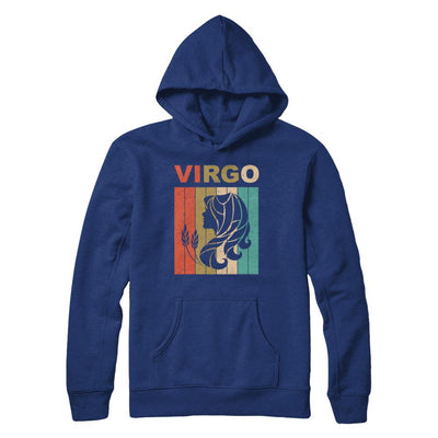 Vintage Virgo Zodiac August September Birthday Gift-T-Shirt & Hoodie-Pullover Hoodie-Deep Royal