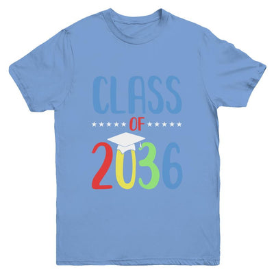 Grow With Me First Day Of School Class Of 2036 Youth-Youth Shirt-Youth T-Shirt-Carolina Blue