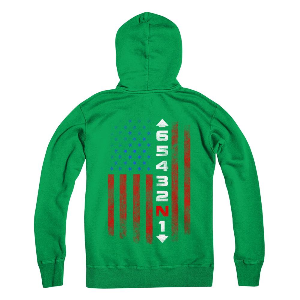 Motorcycle Gears Fun Motorbike American Us Flag-T-Shirt & Hoodie-Pullover Hoodie-Irish Green