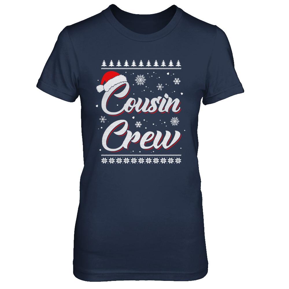 Matching Family Christmas Cousin Crew Ugly Sweater-T-Shirt & Hoodie-Women's T-Shirt-Navy