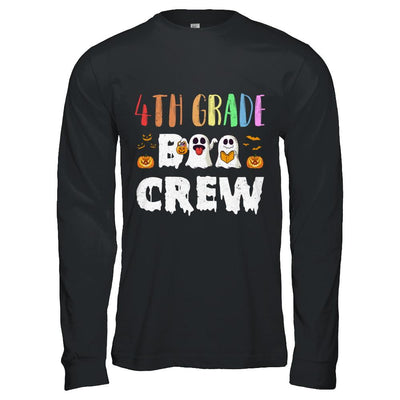 Cute Boo Crew 4th Grade Teacher Halloween-T-Shirt & Hoodie-Long Sleeve T-Shirt-Black