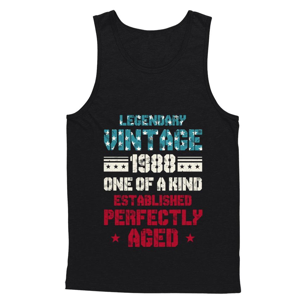Legendary Vintage 1988 33th Years Old Birthday Gift-T-Shirt & Hoodie-Unisex Tank-Black