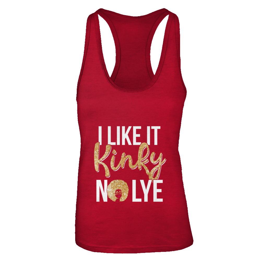 Black Woman I Like It Kinky No Lye-T-Shirt & Tank Top-Women's Ideal Racerback Tank-Red