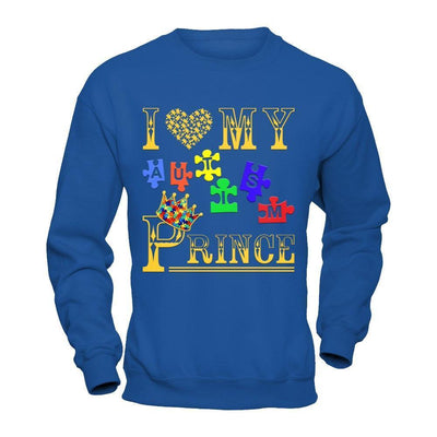 I Love My Autism Prince-T-Shirt & Hoodie-Crewneck Sweatshirt-Royal