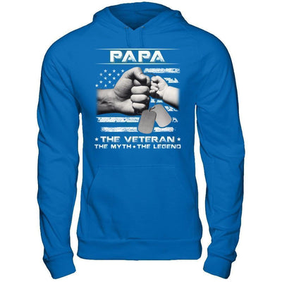 Papa The Veteran The Myth The Legend-T-Shirt & Hoodie-Pullover Hoodie-Royal
