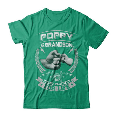 Motocross Poppy And Grandson Riding Partners For Life-T-Shirt & Hoodie-Classic T-Shirt-Kelly Green