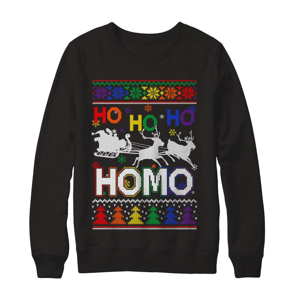 Ho Ho Ho Homo Santa LGBT Gay Ugly Christmas Sweater