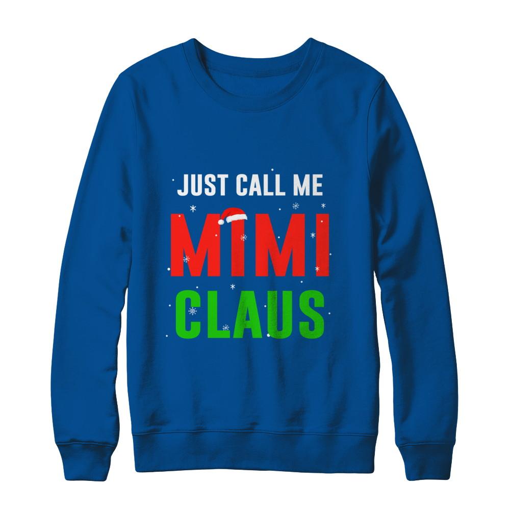Santa Mimi Claus Matching Family Christmas Pajamas-T-Shirt & Sweatshirt-Crewneck Sweatshirt-Deep Royal