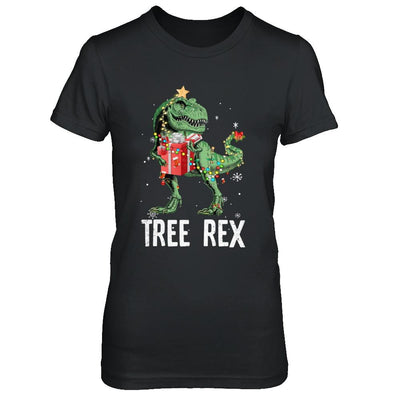 Christmas Tree For Kids Boys T Rex Dinosaur Xmas Gifts-T-Shirt & Sweatshirt-Women's T-Shirt-Black